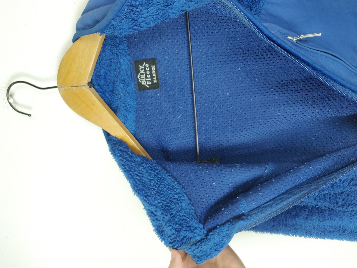 Blue - Retro X Deep Pile Fleece Pullover Jacket Sweater - 8