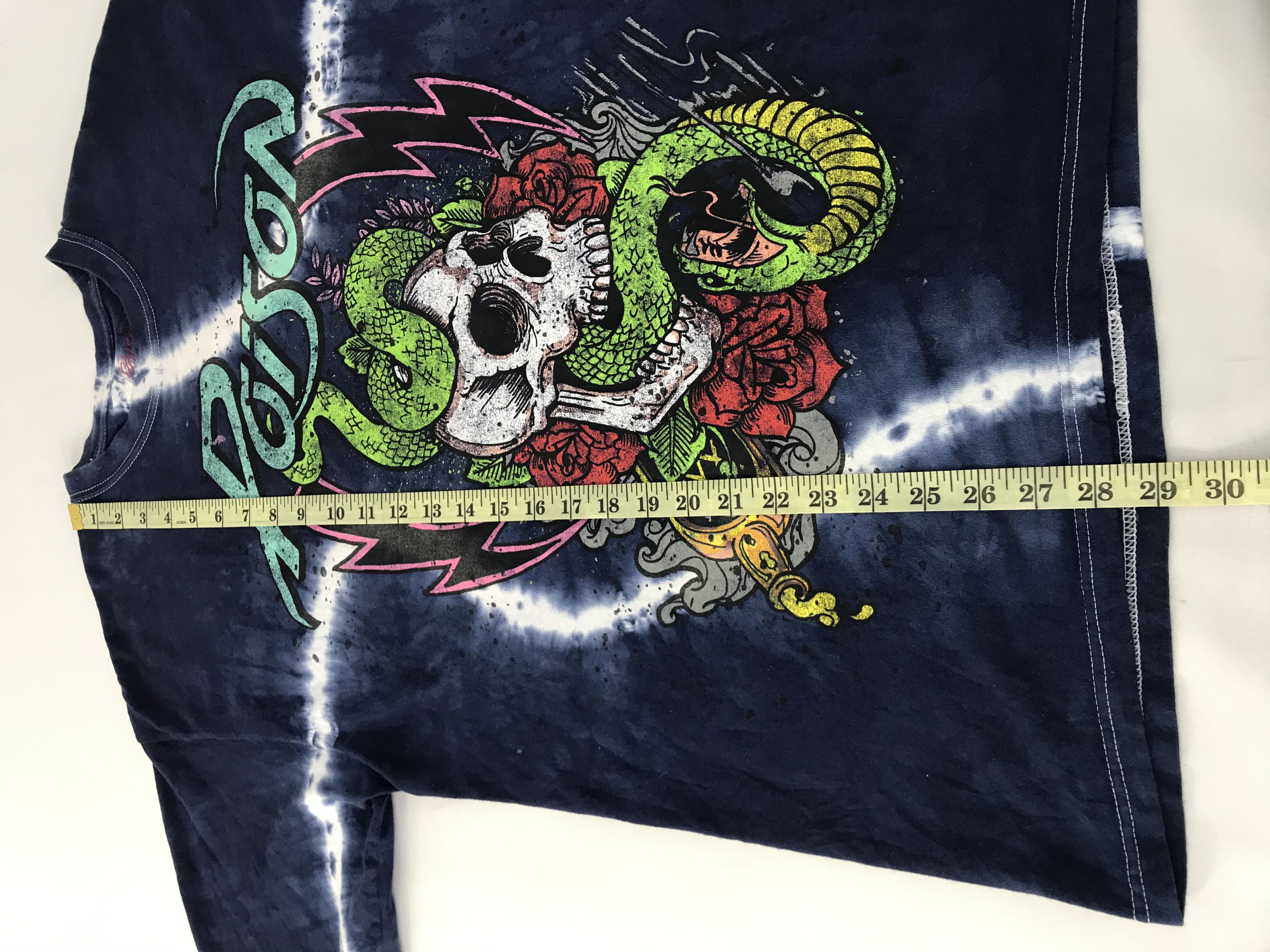 Band Tees - Poison Glam Metal Band Skull Snake Rose Bone Spiral Tie Dye - 7