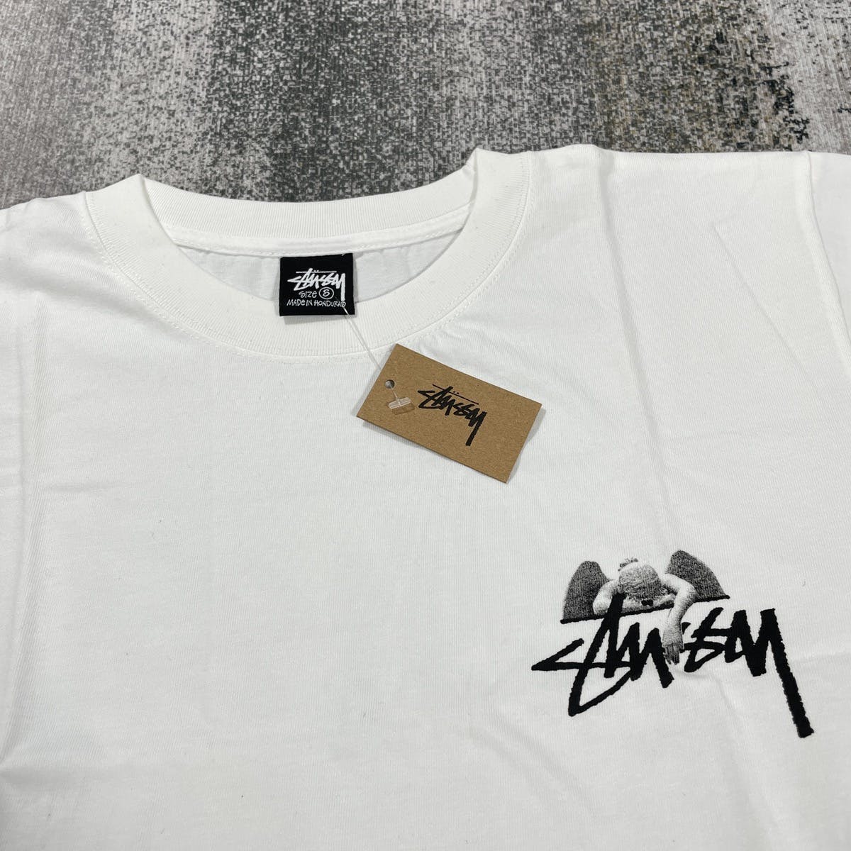 SMALL STUSSY ANGEL TEE // WHITE