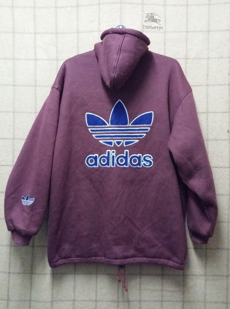 VINTAGE 90'S ADIDAS HOODIES BIG LOGO EMBROIDERY JACKET - 1