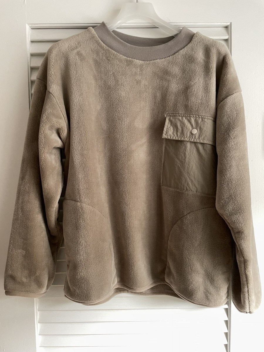 Muji - MUJI LABO Grey / Brown Fleece Sweater Unisex - 1