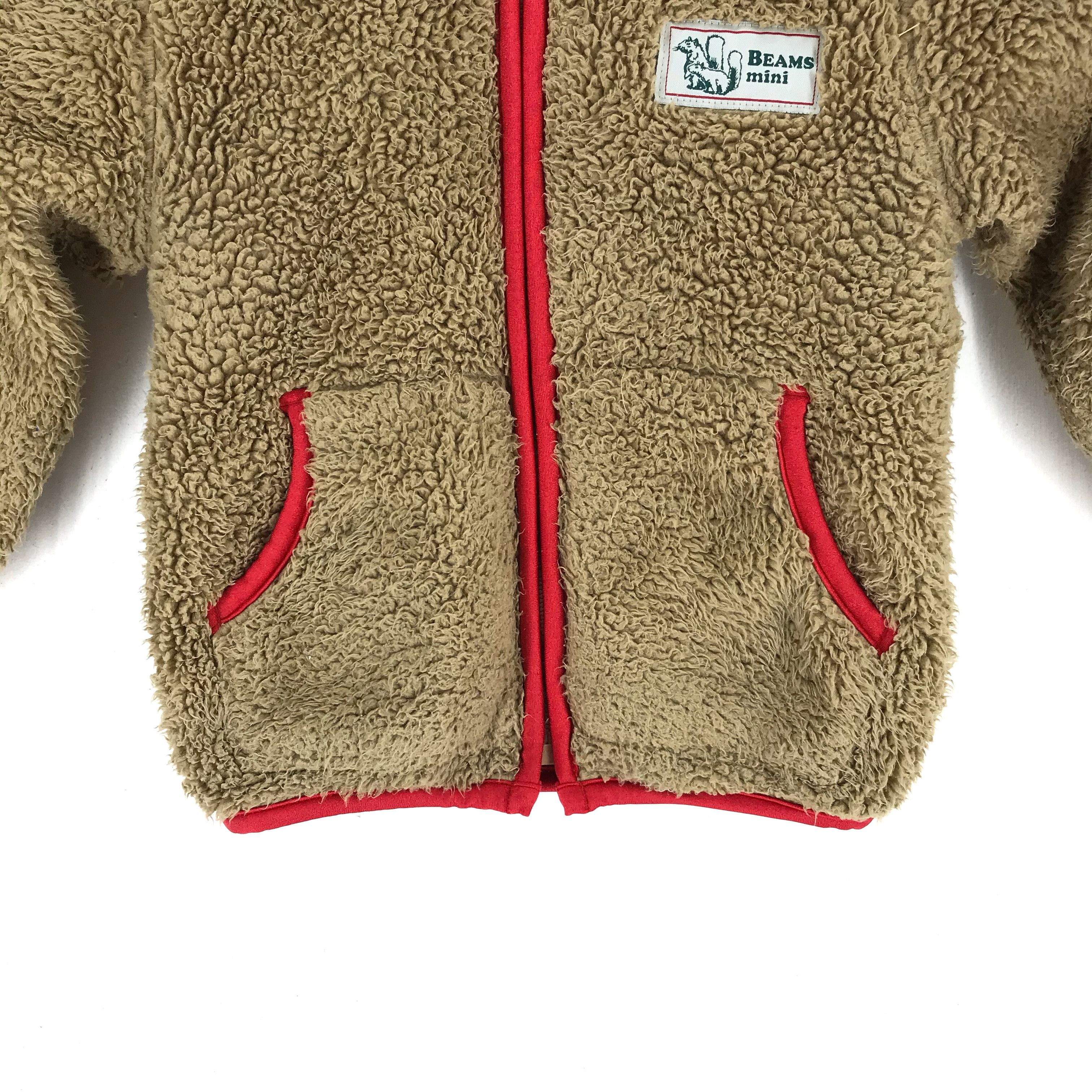 BEAMS Mini Deep Pile Fleece Hooded Baby Jacket #2368-93 - 5