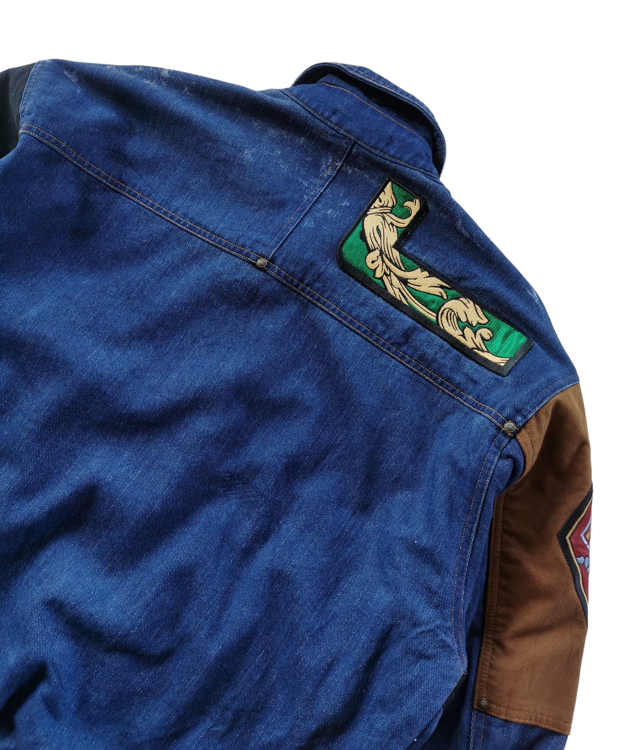 Vintage Lancel Paris Embroidery Patches Denim Jacket - 8