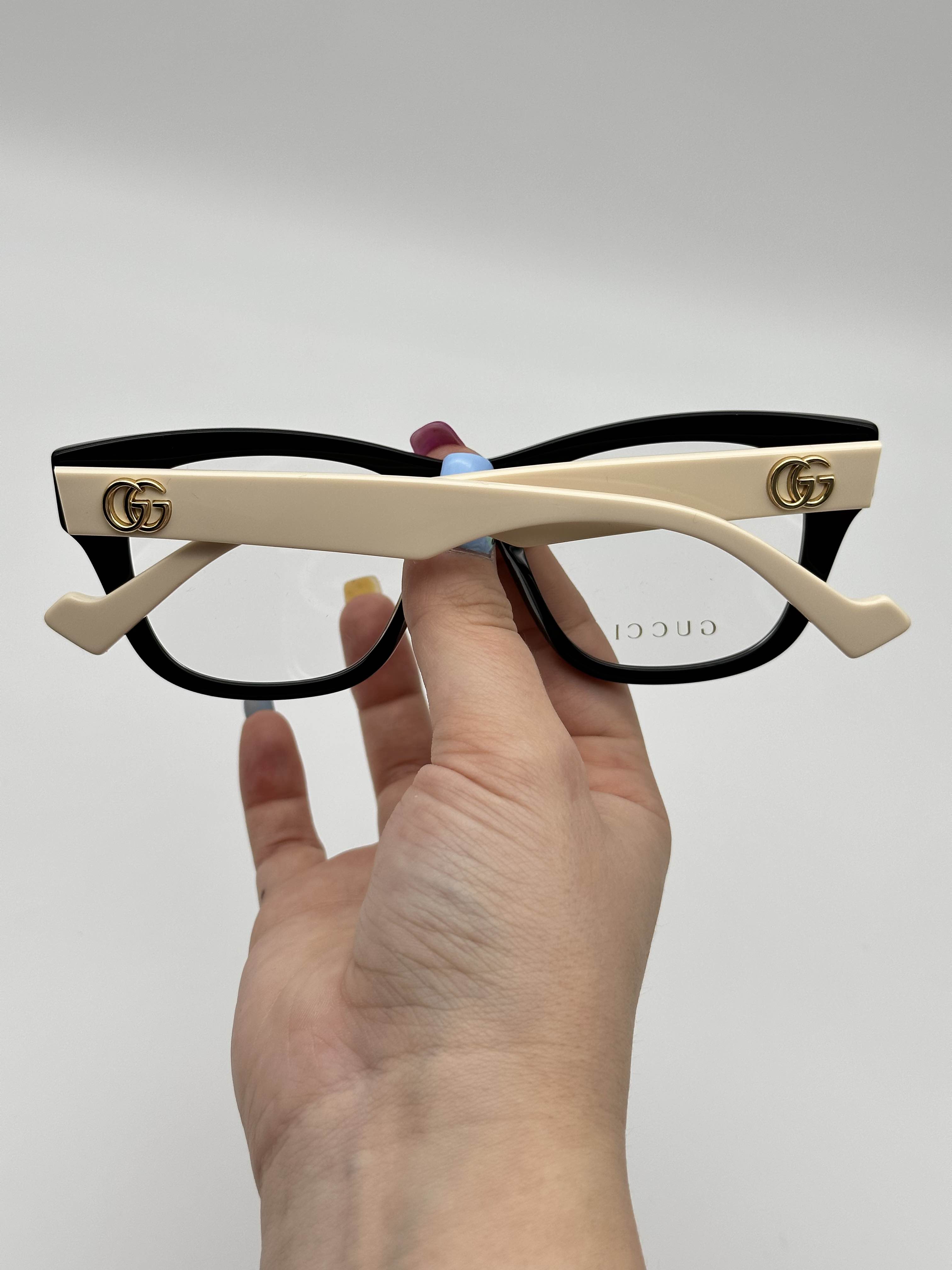 BRAND NEW GUCCI GG0999O 002 Black/White Transparent Women Eyeglasses - 6