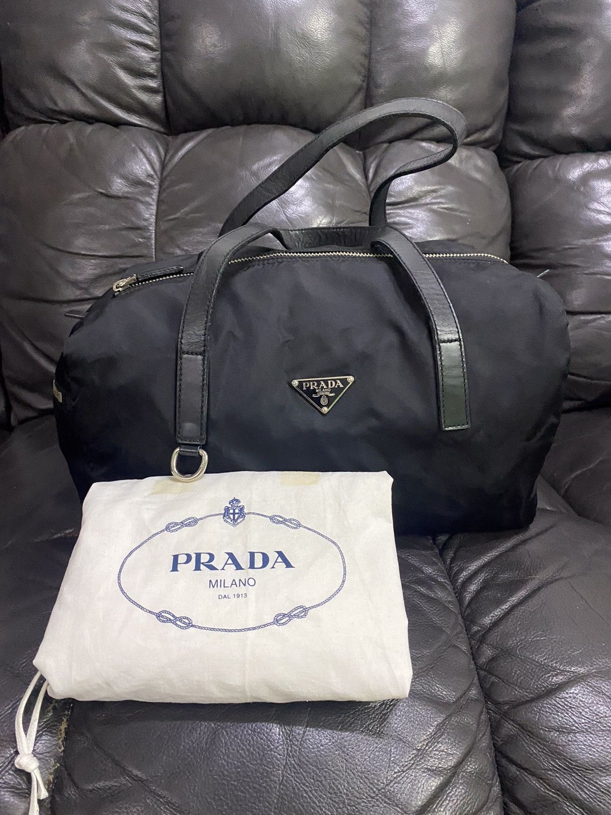 Authentic Prada Tessuto Nyalon Duffle Hand Bag - 1