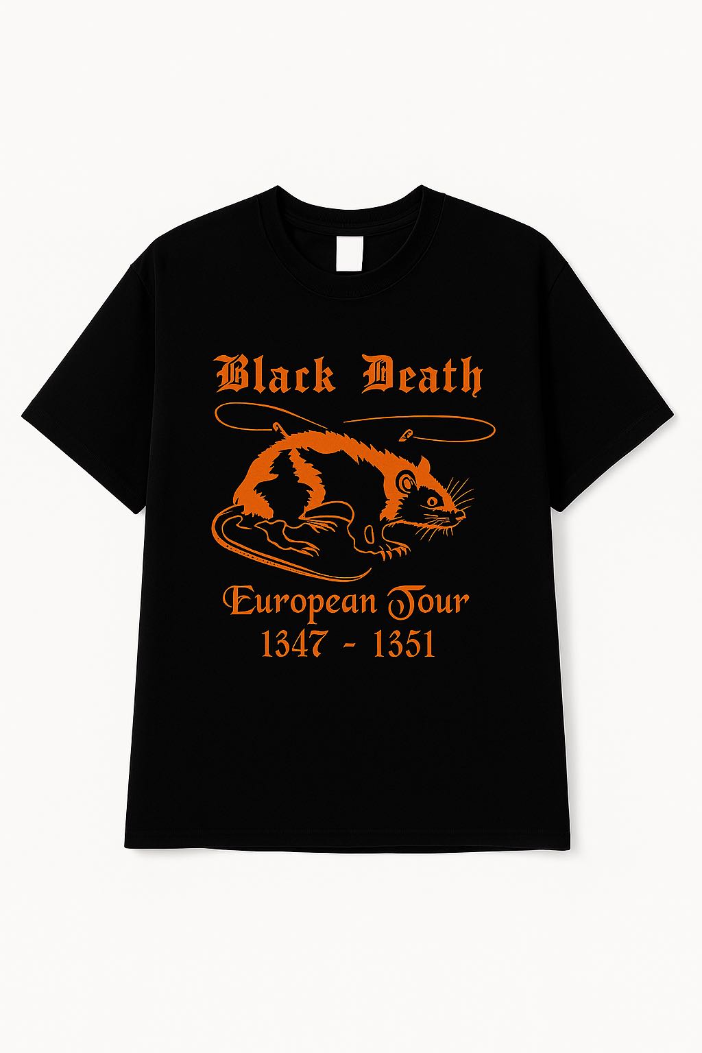 Black Death European Tour 1347–1351 T-Shirt – Plague Rat Graphic Tee Gildan XL – Medieval History Parody  - 4