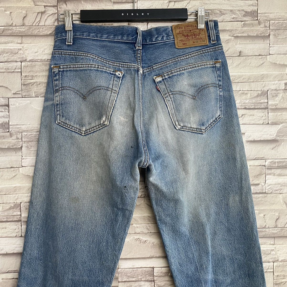 Vintage 80s Levis 501 Distressed Faded Jeans 31x32 - 9