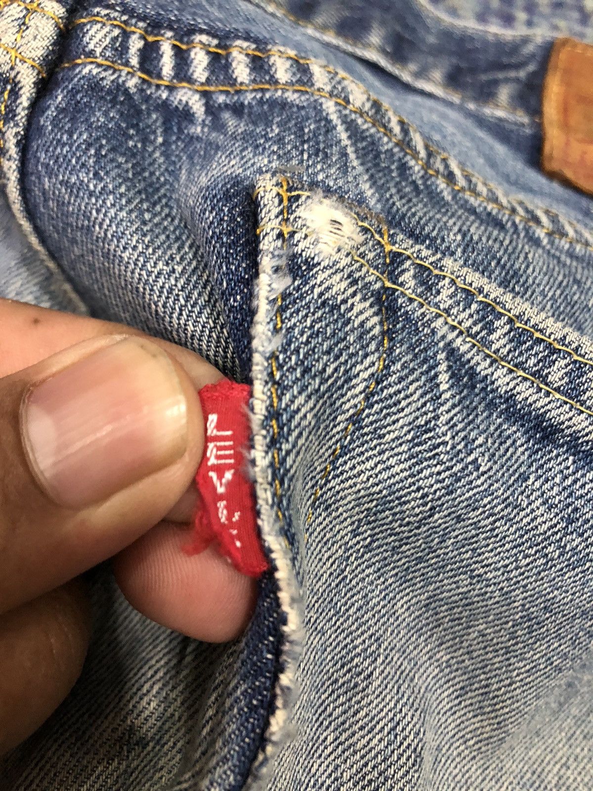 Vintage 90’s Trashed Levis 501Z XX Big E Selvedge Denim - 11