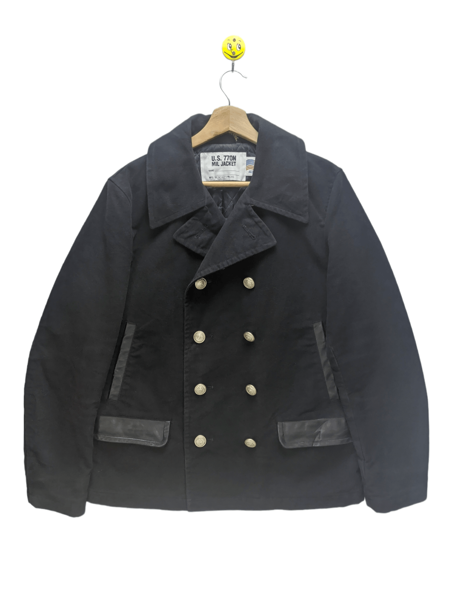 Steals🔥Schott U.S. 770N Mil Jacket Peacoat Wool - 1