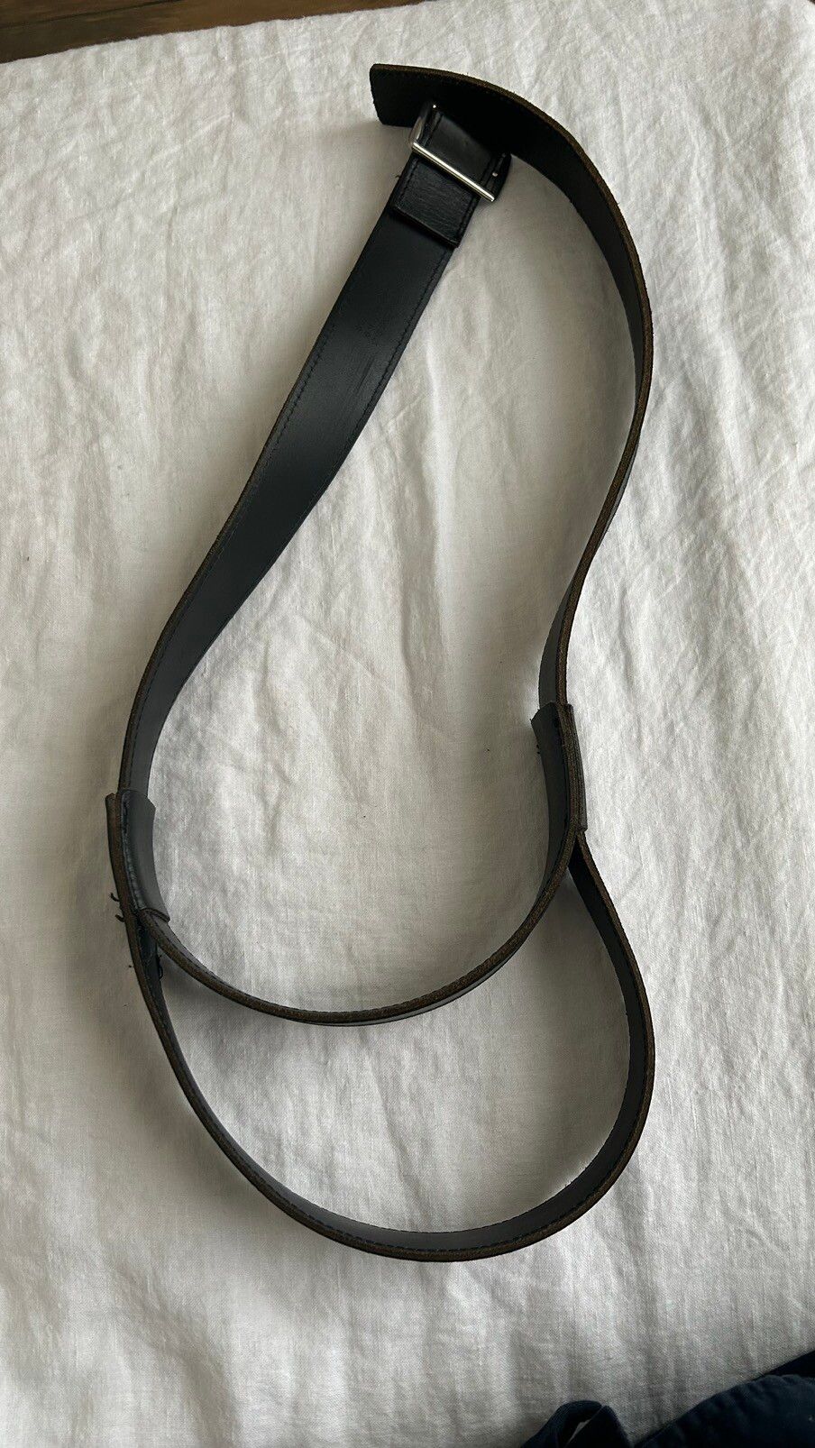 matte black . margiela . leather belt - 13