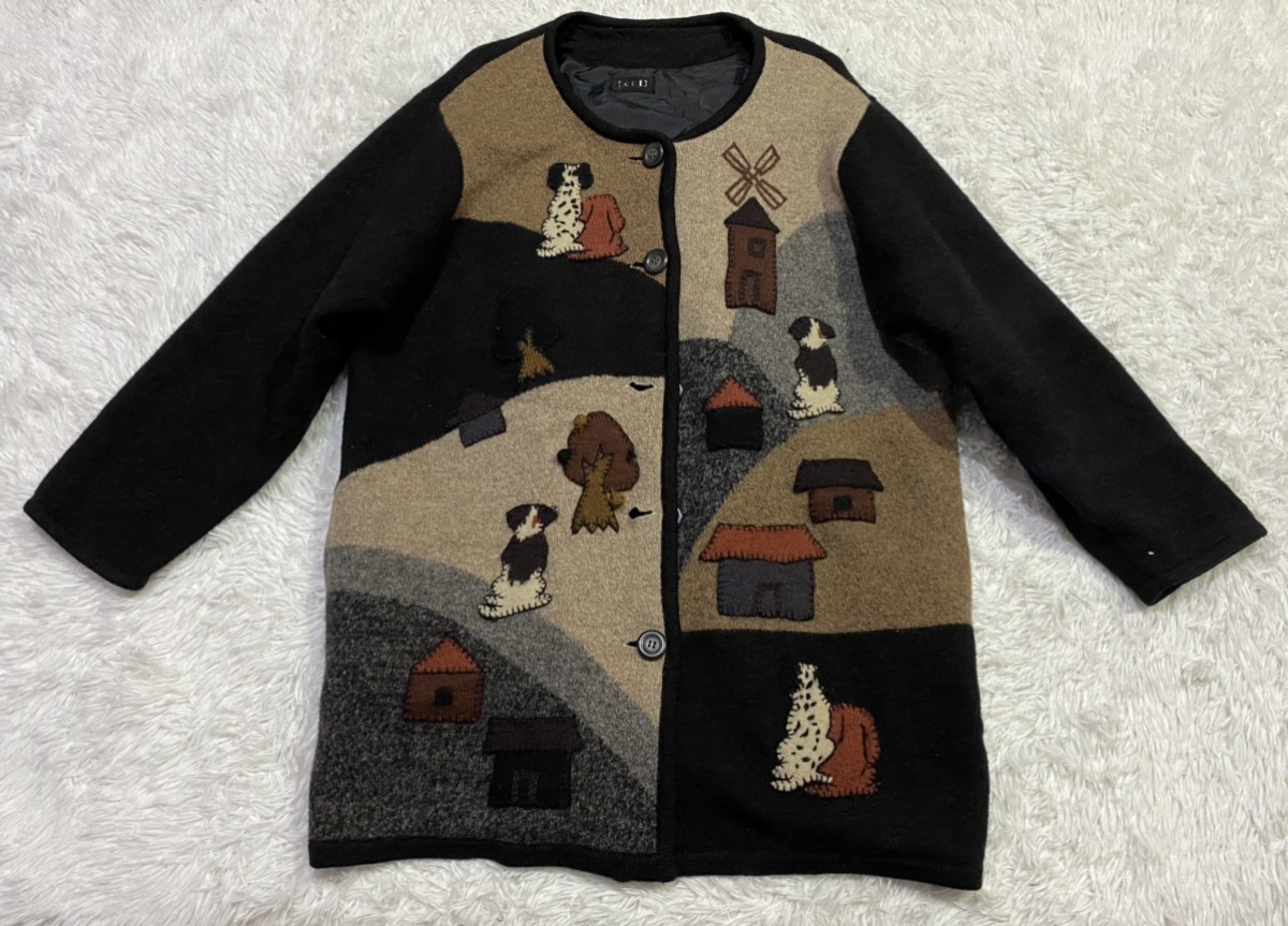 Cardigan - [SUI] Logo Patchwork Wool Cardigan Button Up Sweater - 1
