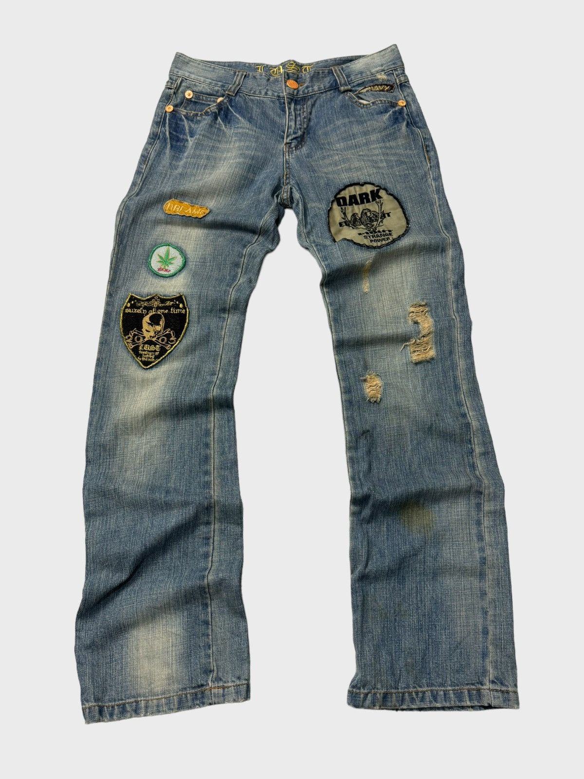 Flare Distressed Patches Junya Watanabe Style Denim Jeans - 1