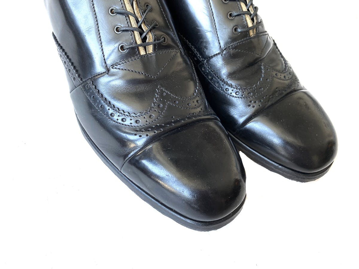 Prada Deconstructed Leather Brogue Shoes Toe Cap - 2