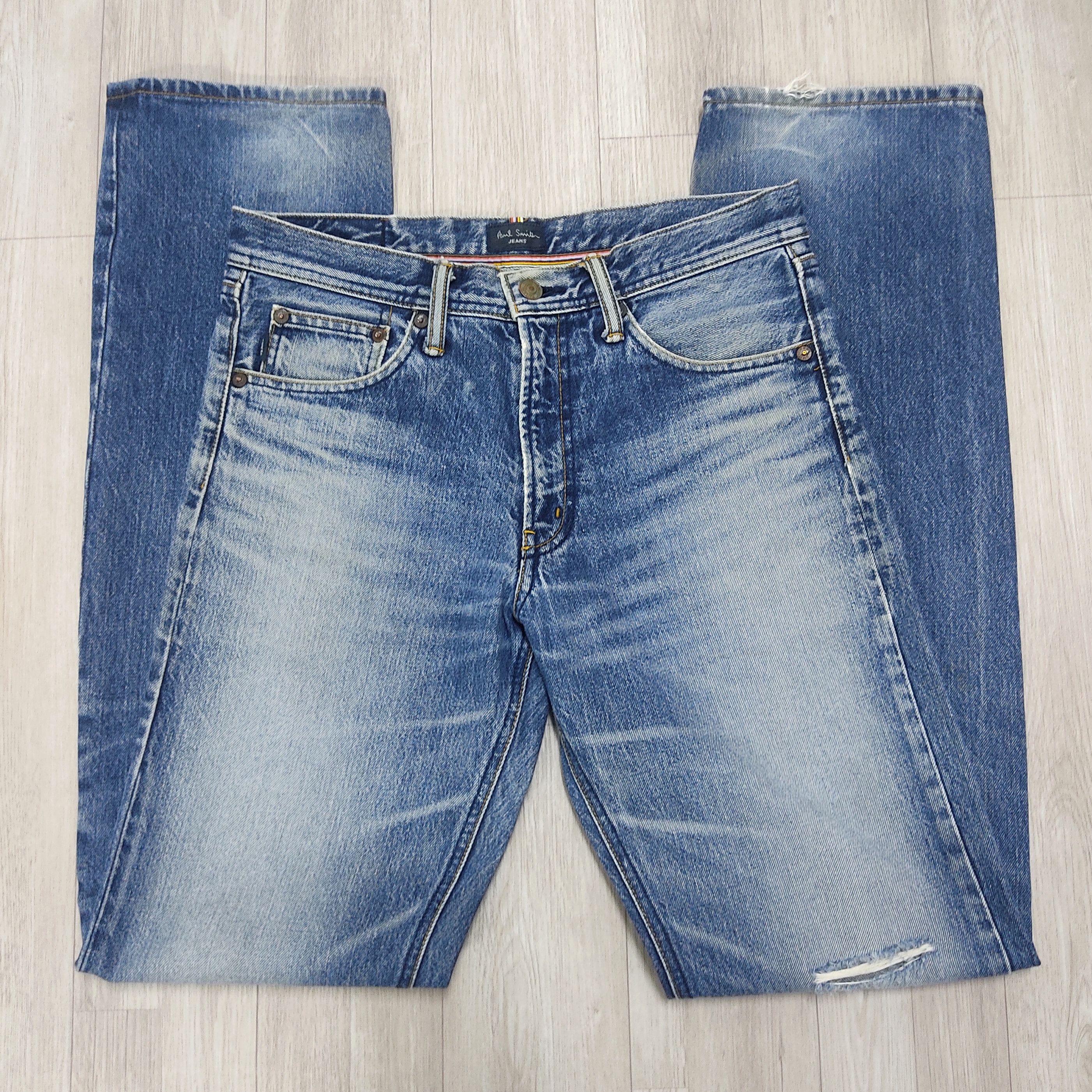 PAUL SMITH Jeans Distressed & Faded Denim Pants - 3