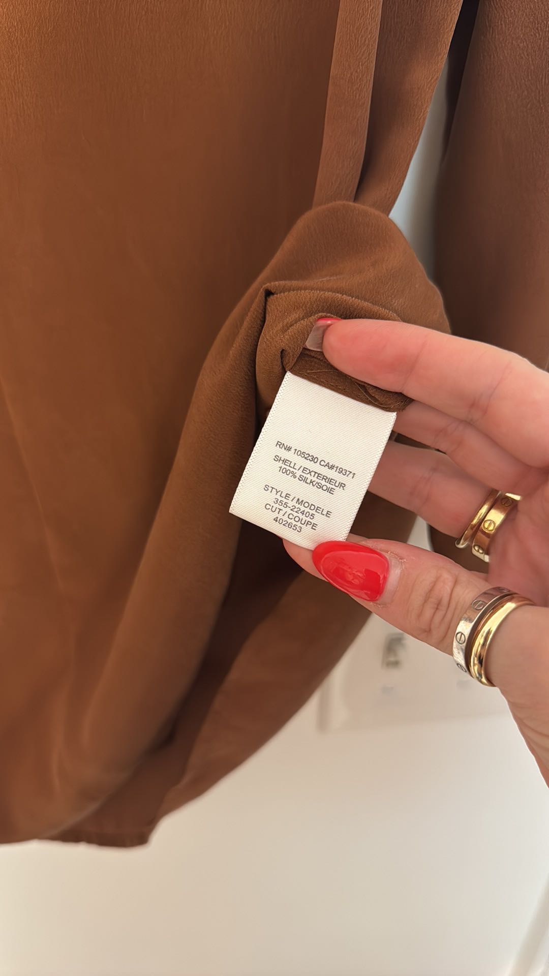 Joie Cognac Silk Blouse - 11