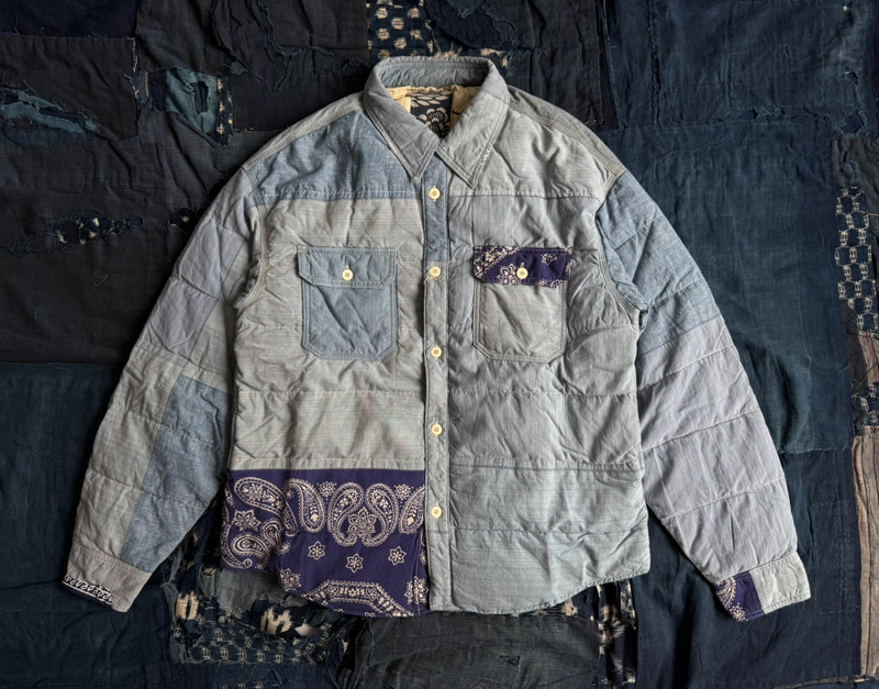 VISVIM 25SS ICT HELLION DOWN JKT P.W. Vintage Fabric Patchwork Down Jacket - 1