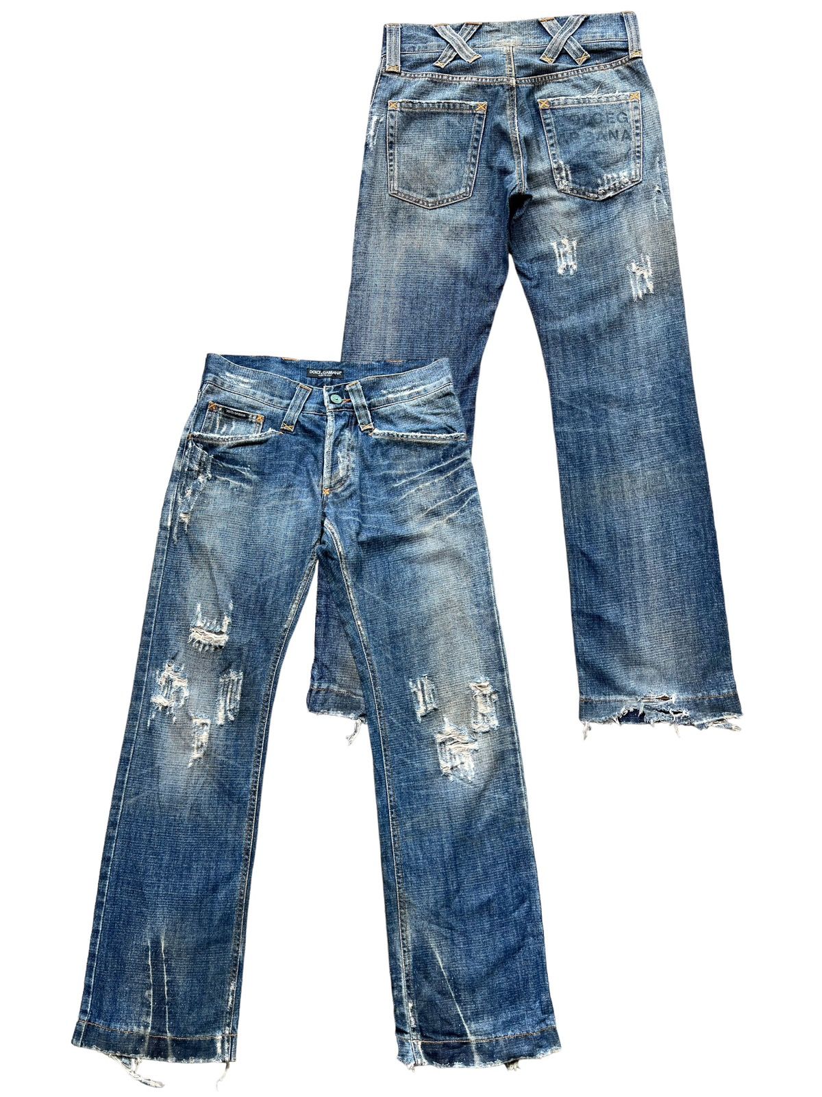 Dolce and Gabbana Crash Distressed Denim Jeans 31x32.5 - 1