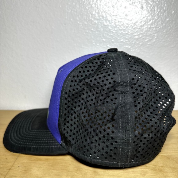 Nike Trail Aerobill Trucker Hat Adjustable Strap Mesh Lining Blue Neon Brim - 4