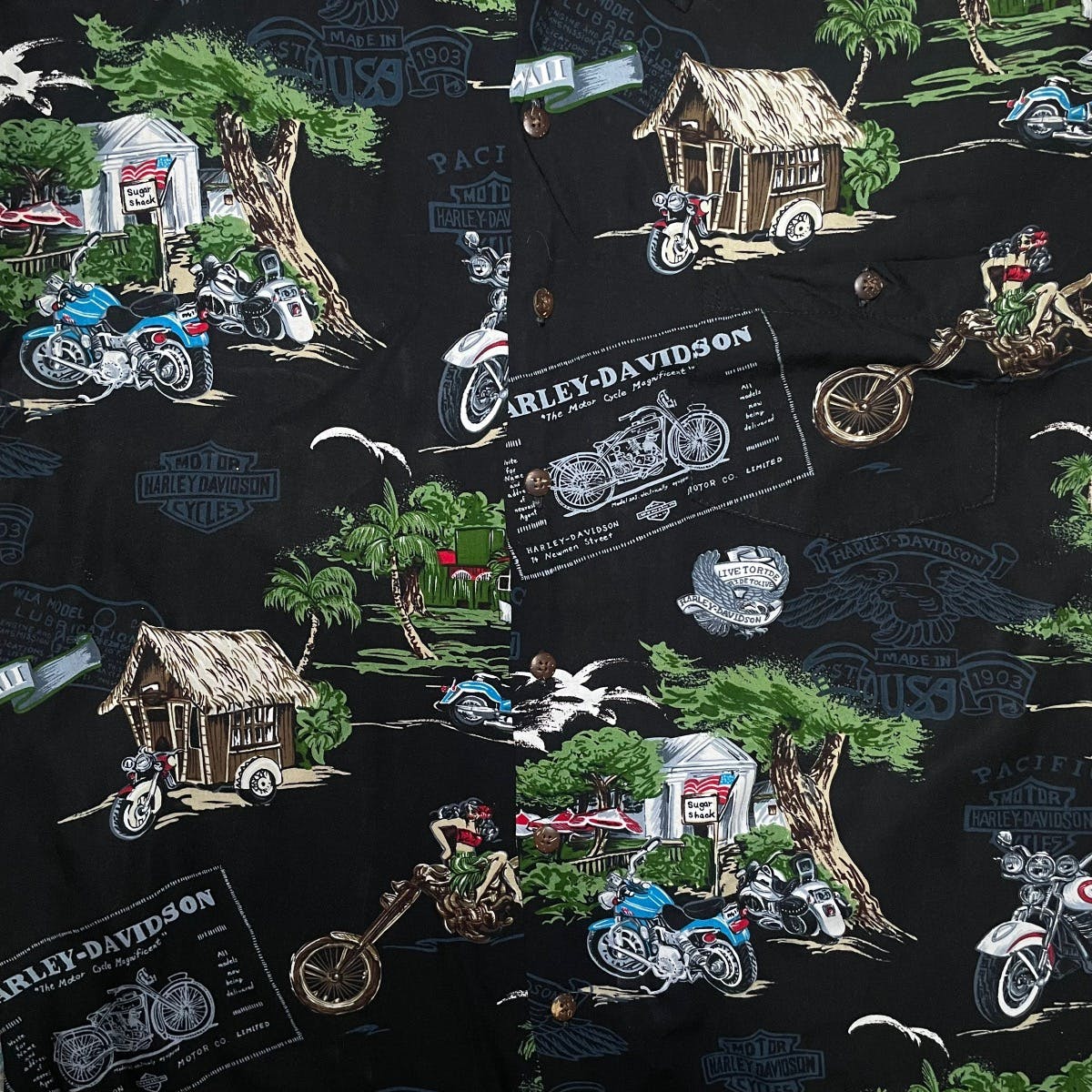 Vintage Harley Davidson Hawaiian Shirt 🏍️ - 3