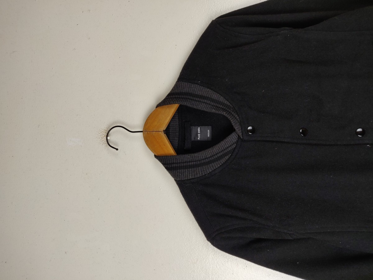 Japanese Brand - Plus One Japan Olain Bomber Varsity Jacket Streetwear - 3