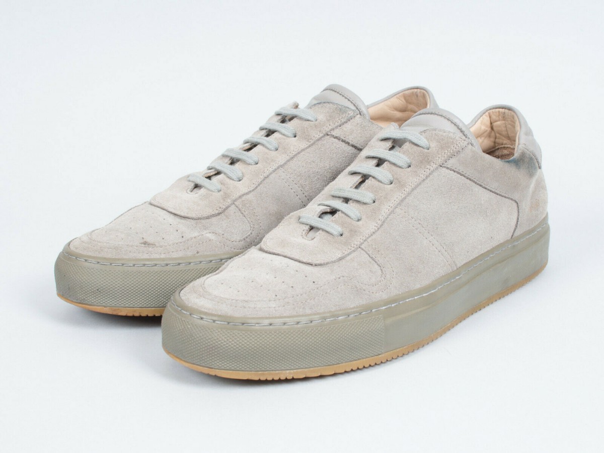 Common Project Bball Low Grey Suede Sneakers - 1