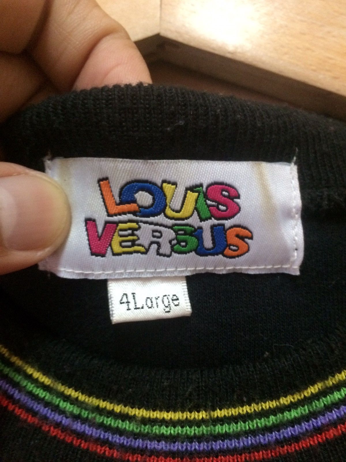 90s Designer Loius Versus multicolour Sweatshirt spell out - 5