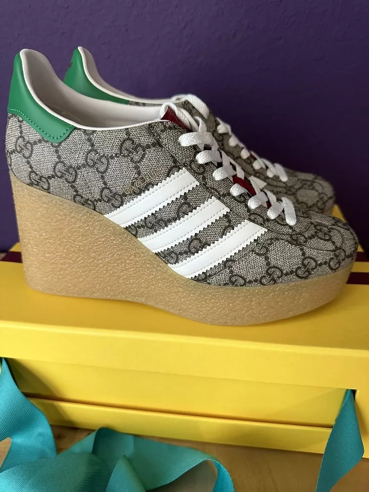 ucci Adidas X GG Supreme Sneaker Tessuto Wedge Gazelle - 3