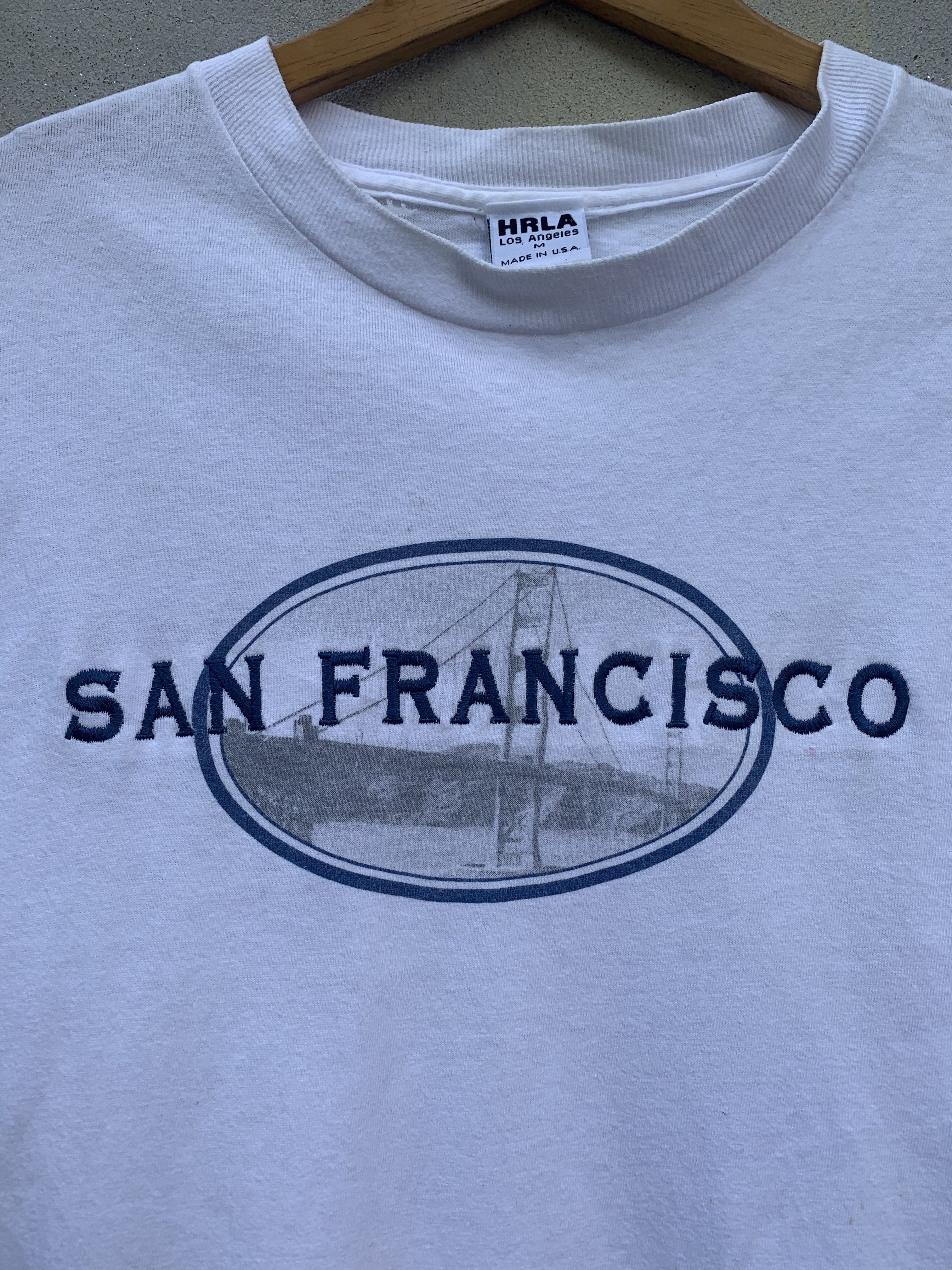 Made In Usa - Vintage HRLA Usa San Francisco Embroided Tee/T-Shirt - 6