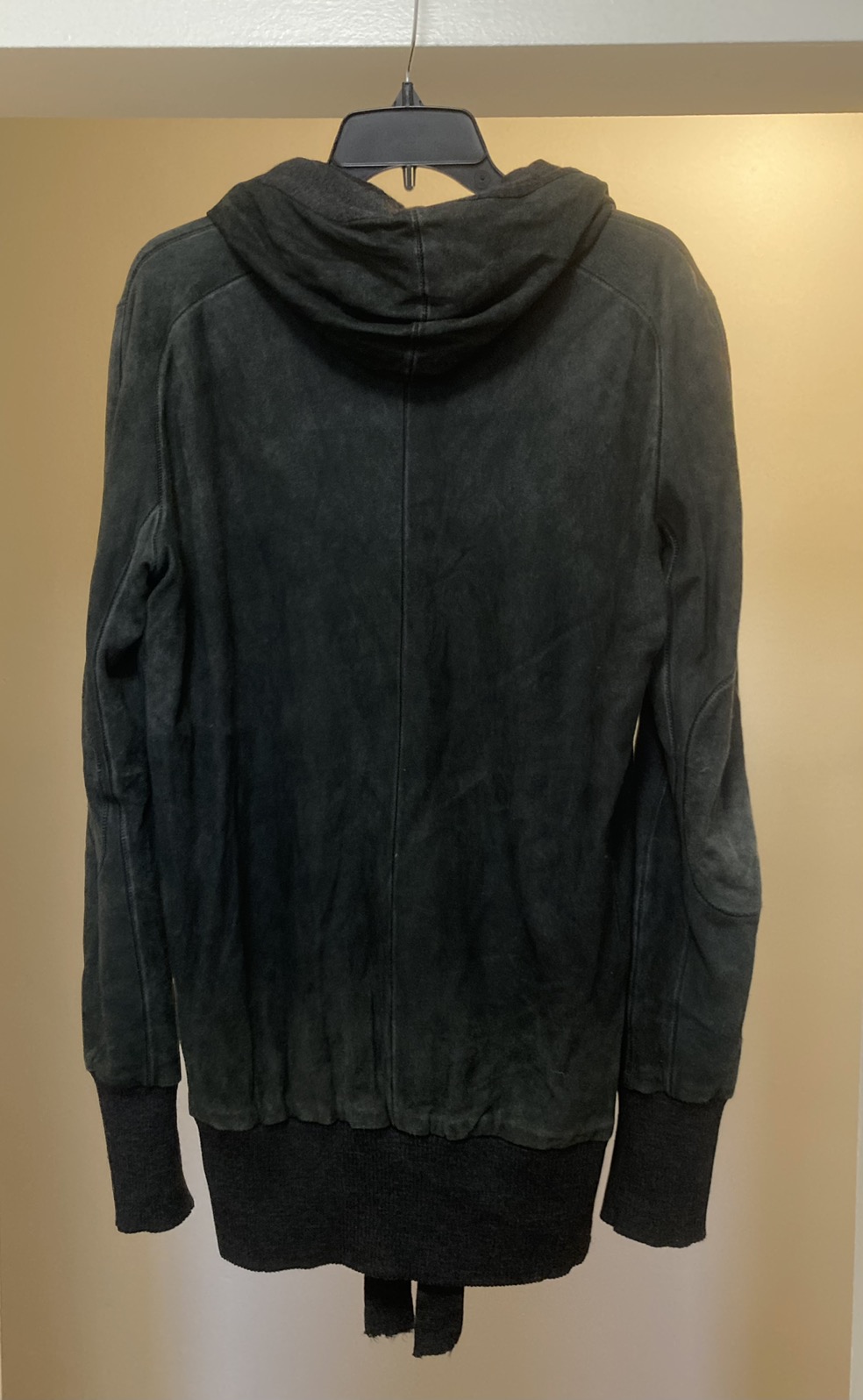 Wool lined leather hoodie - 2