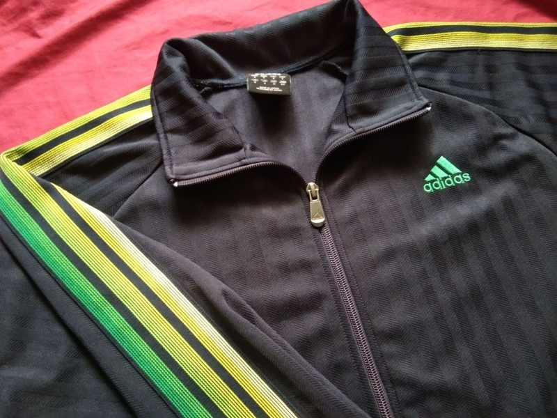 VTG Y2K Adidas Neon stripes tracktop jacket - 1