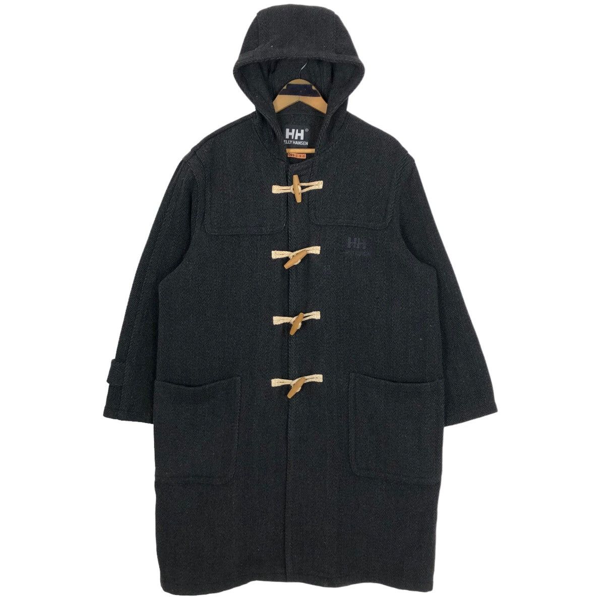 Vintage - Helly Hansen Hooded Wool Trench Coat Toggle Buttons - 1