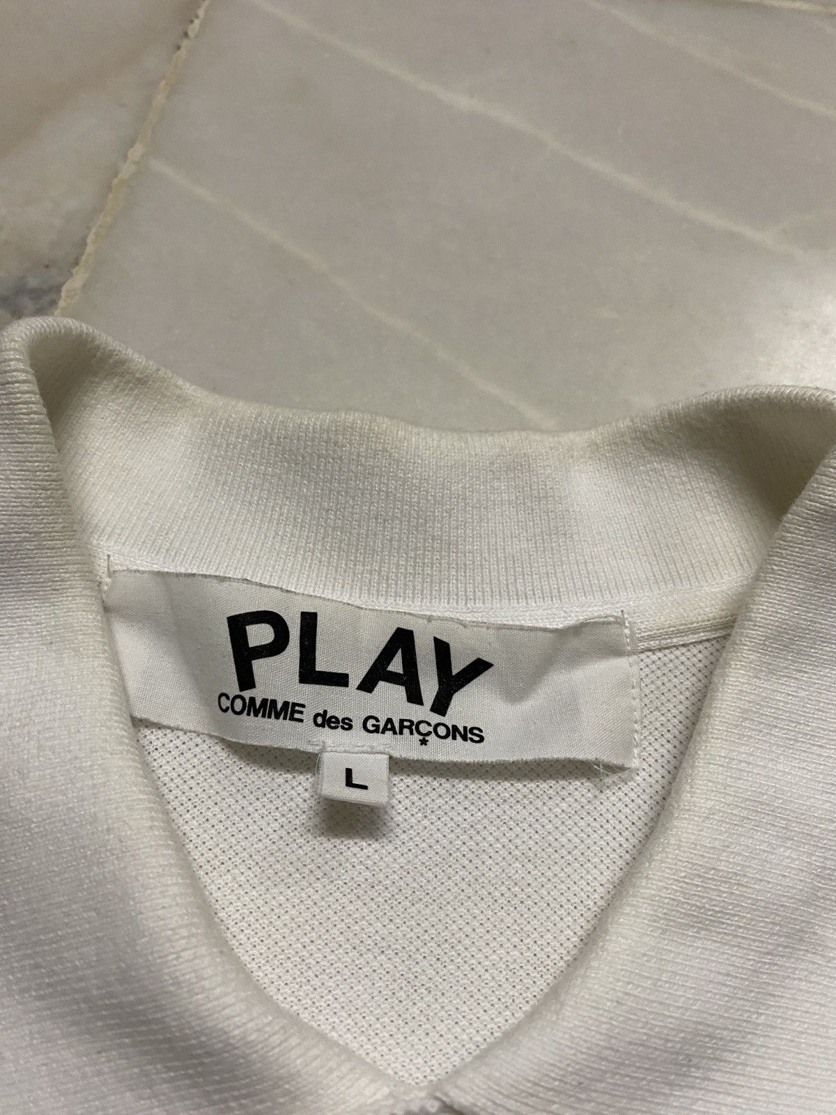 💥Vintage AD2012 Play Comme Des Garcons White Polo Tee - 8