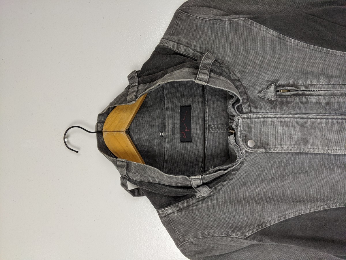 Denim Jacket - Vintage Distressed Punk Style Jacket Parka Outerwear - 2