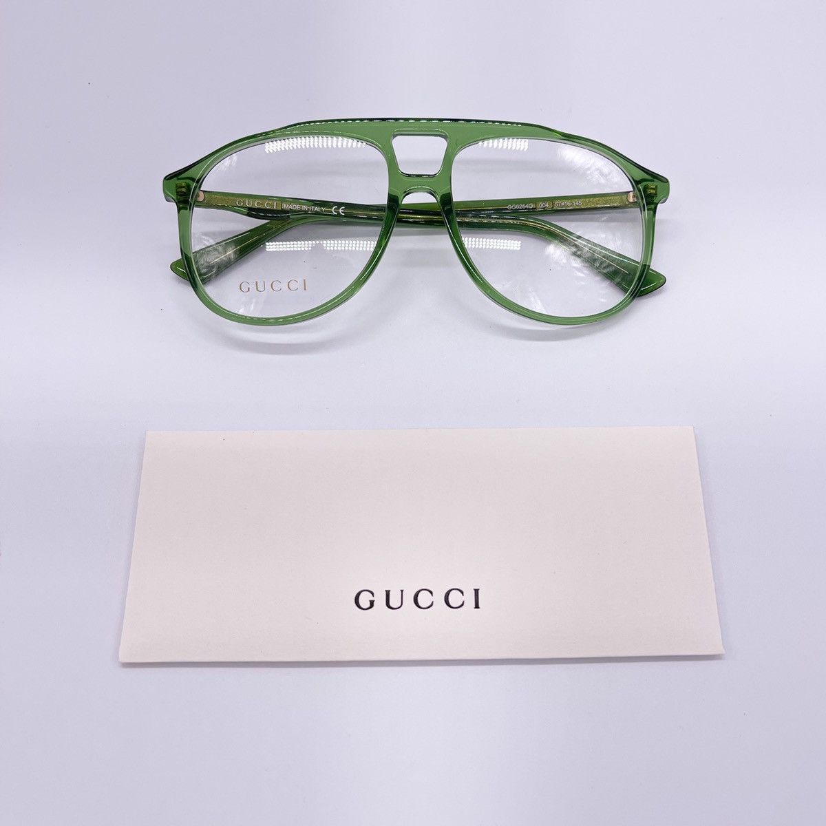 NEW GUCCI GG0264O 004 GREEN AVIATOR EYEGLASSES GUCCI GG0264O - 6