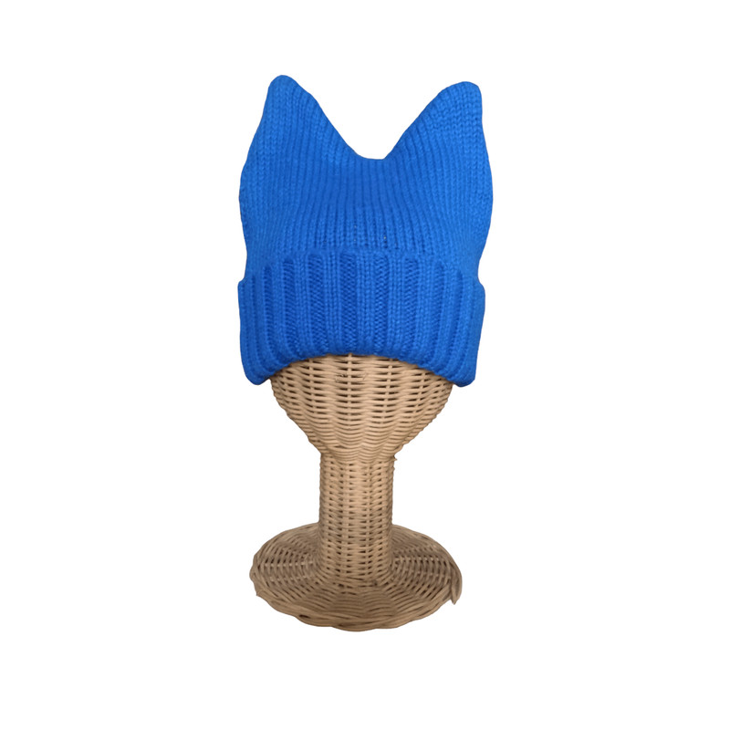 ⚡SENDOFFER⚡Y2K Bunny Horn Blue Beanie Hat - 1
