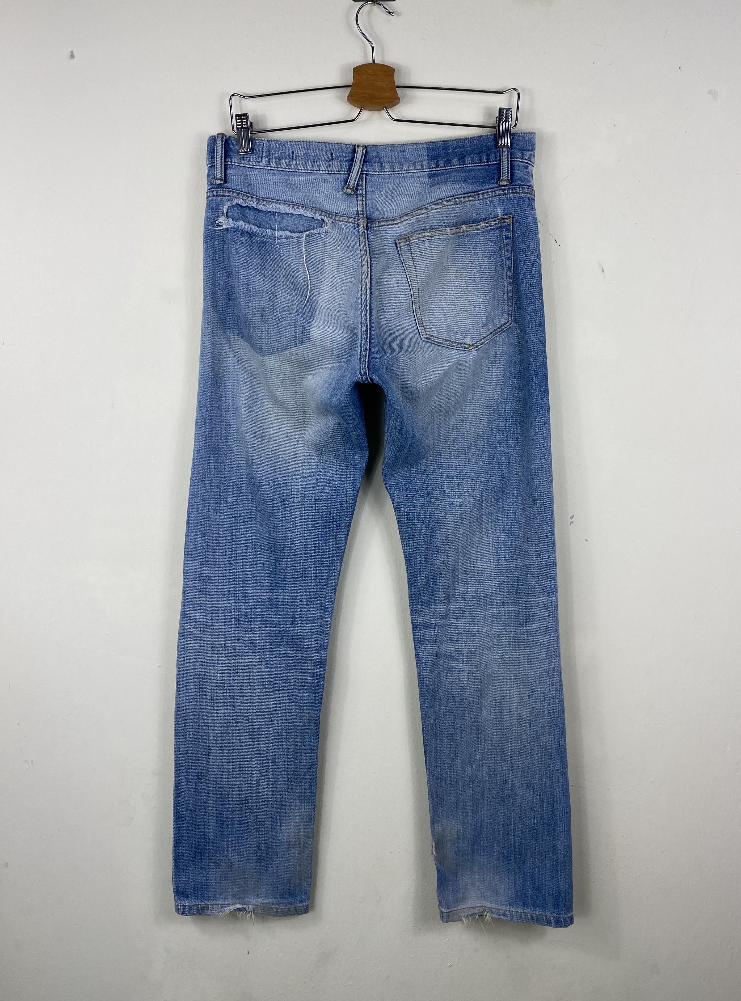 Insane crazy perfect distressed jean made from japan semantic denim  trashed made in japan straight  - 5