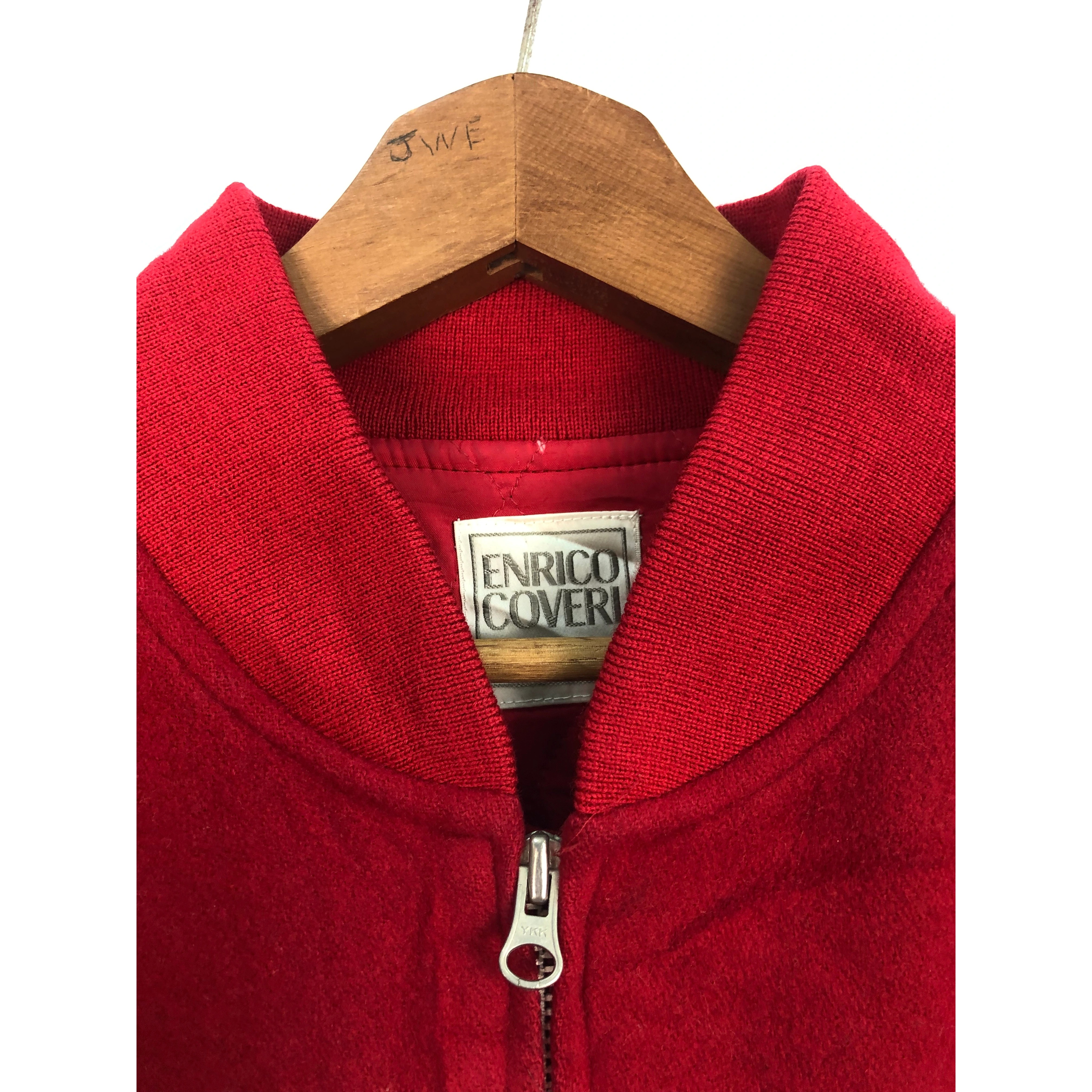 Vintage - Vintage Encico Coveri Bomber Wool Jacket Red - 6