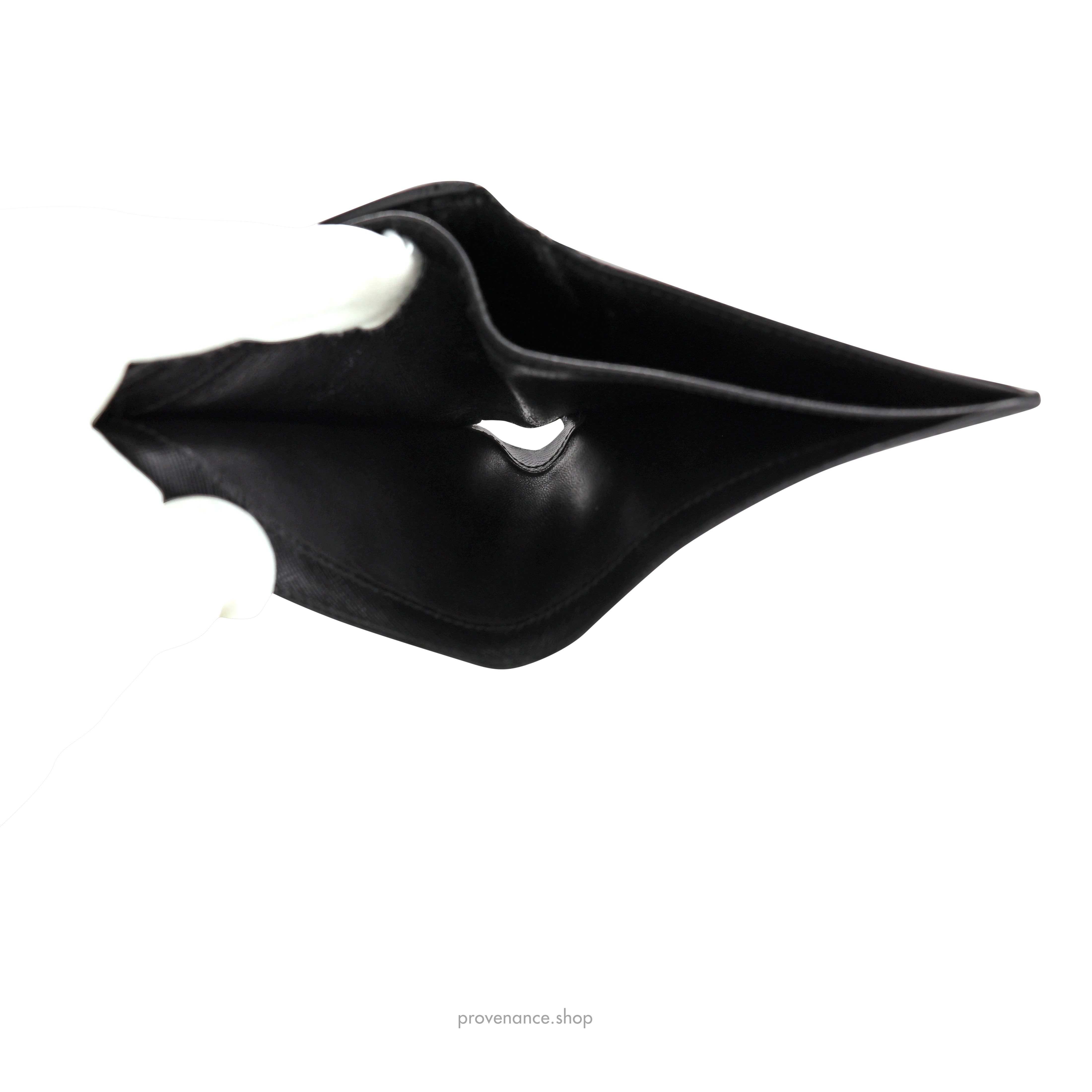 Prada Logo Bifold Wallet - Black Saffiano Leather - 10