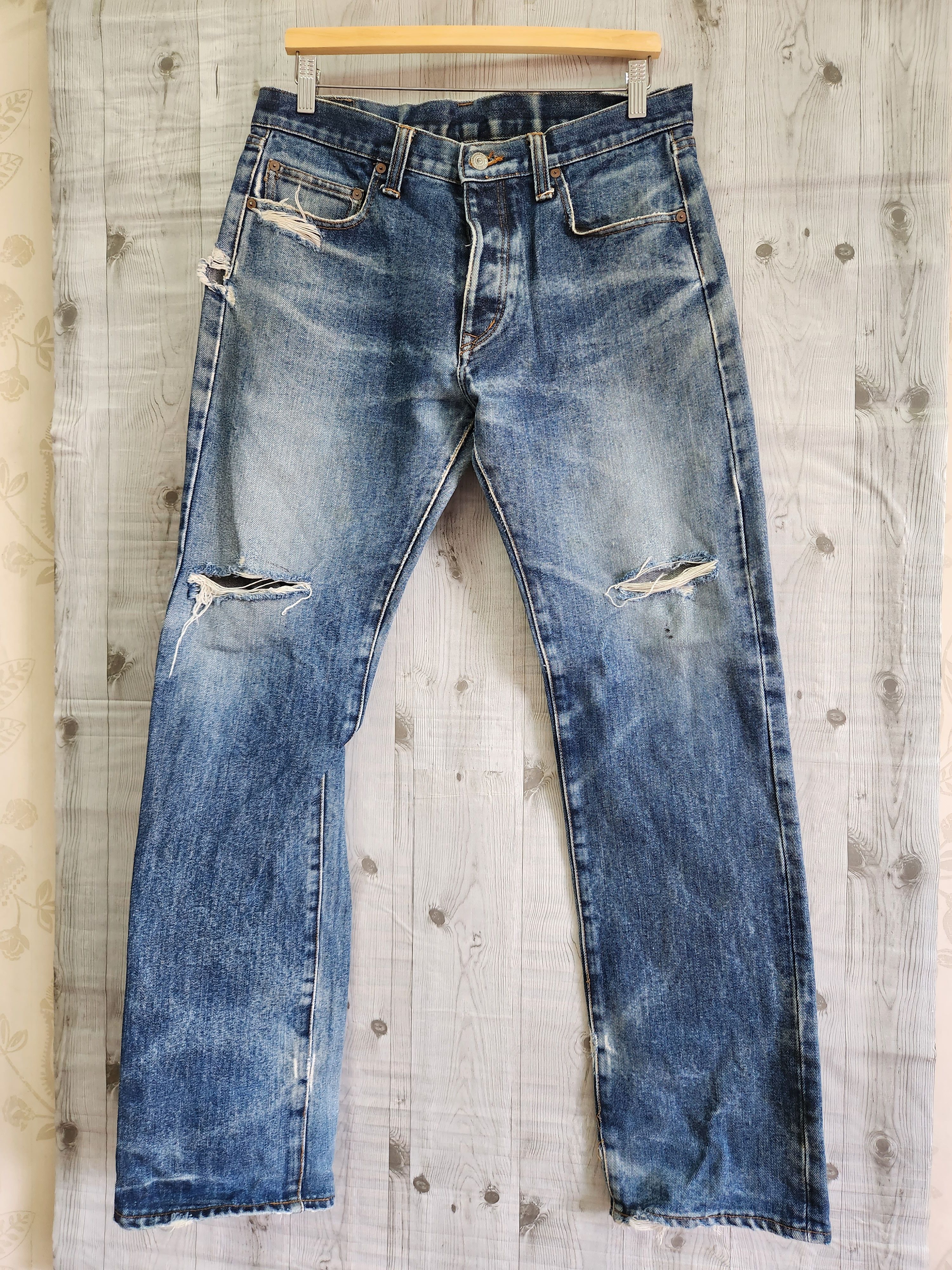 Japan Blue - Kojima Genes Japan Vintage Denim Blue Jeans Ripped - 1