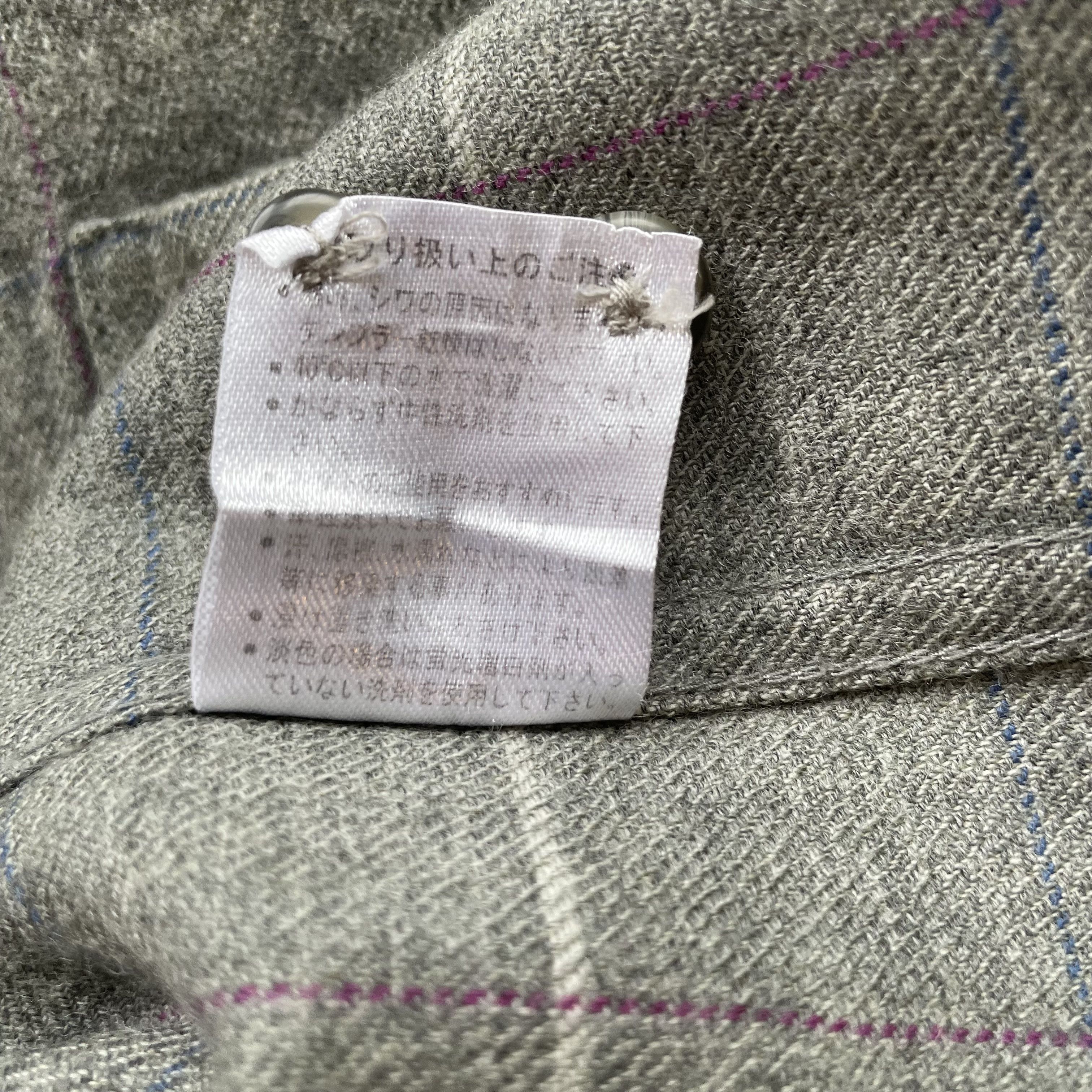 Kansai Yamamoto - Minimalist Check Shirt, Wool, (JP LL) - 7
