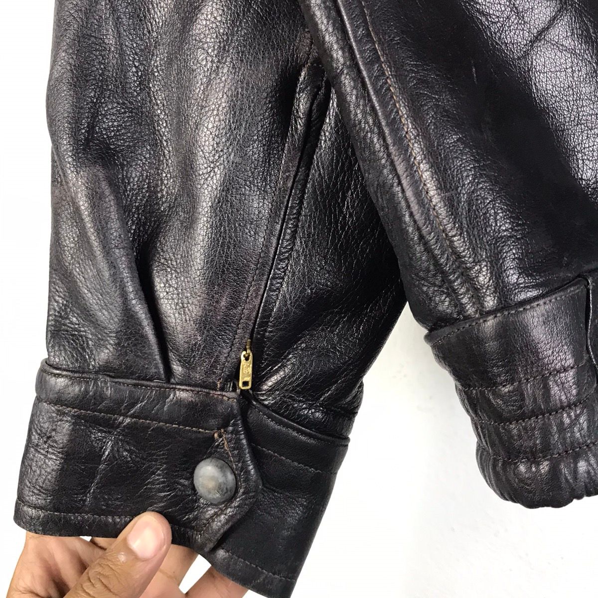 Vintage Superman Sherpa Lined Leather Jacket - 6