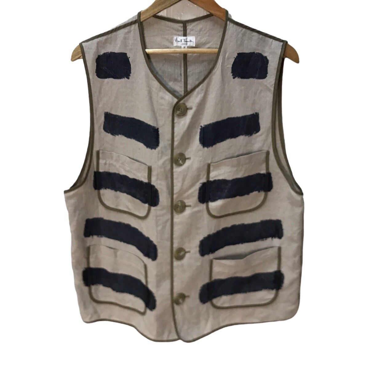 Paul smith indigo hand paint vest jacket - 1