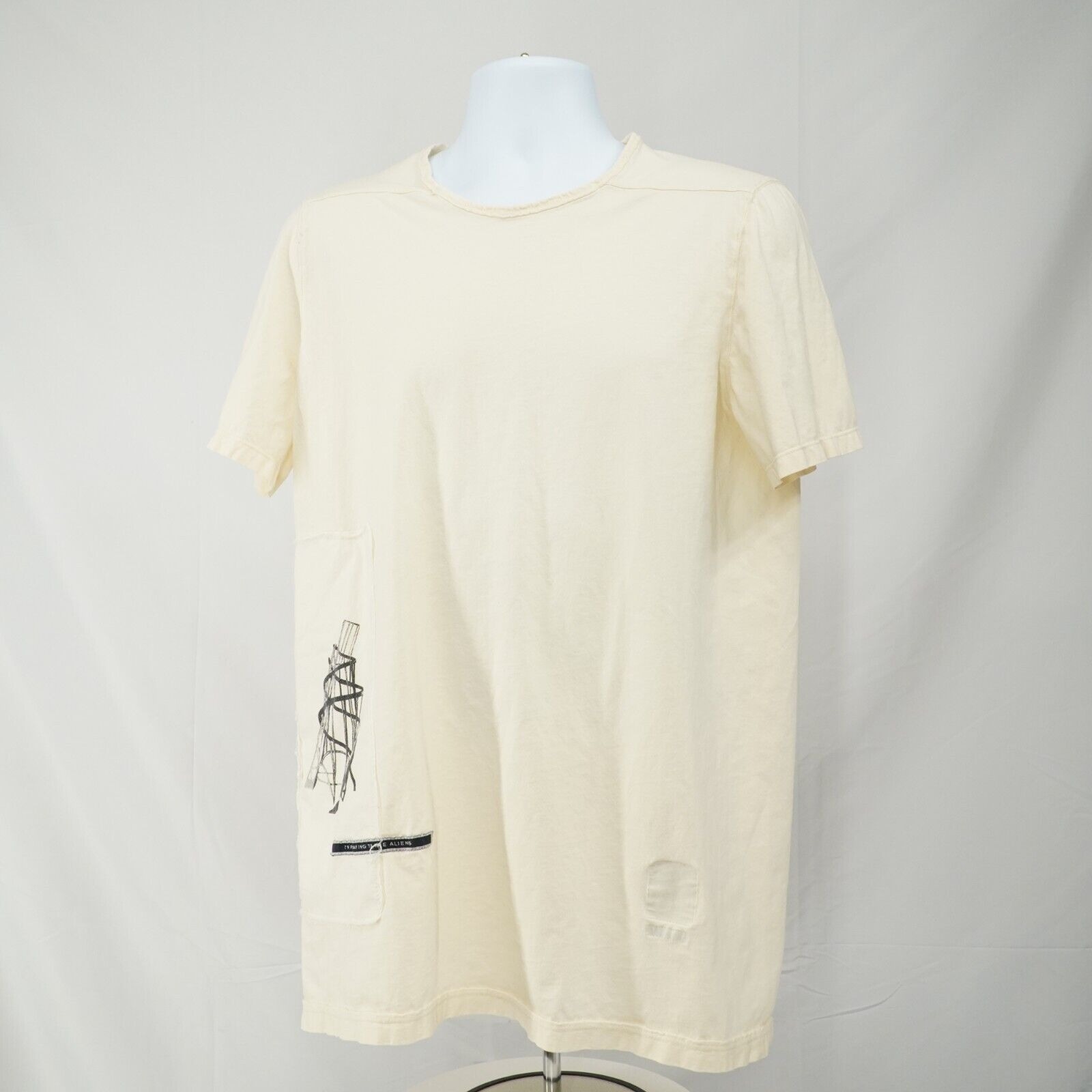 DRKSDHW Patched Level Tee Milk White Cotton - Lar