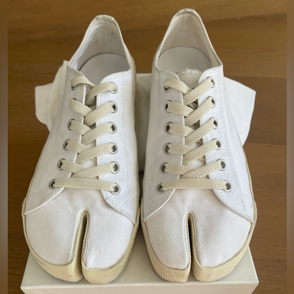 EUC - Maison Margiela White Tabi Canvas Sneakers Sz 44 (US/11) - 1