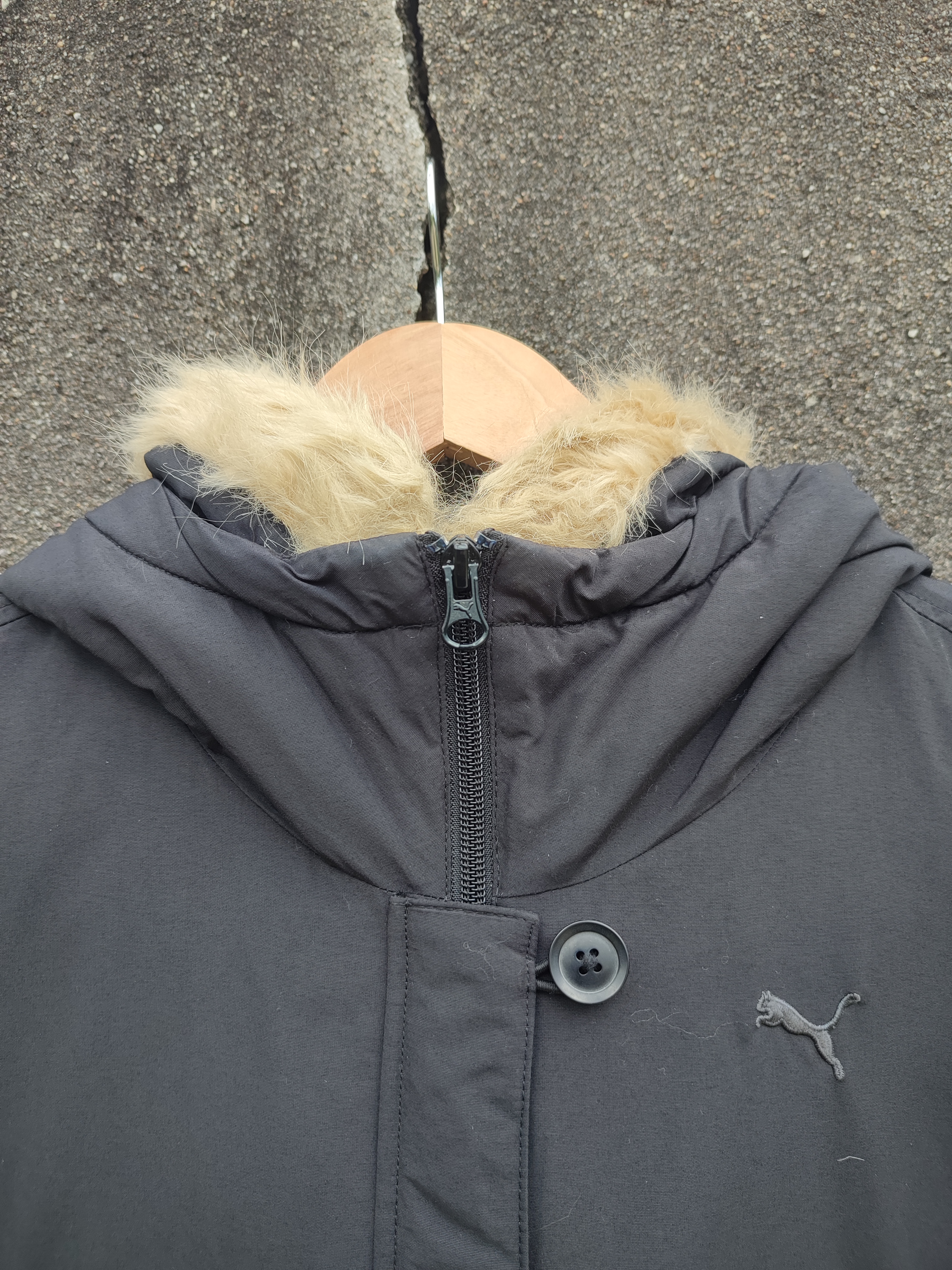 Puma Puffer Jacket Furry Hooded Nice Design - 2