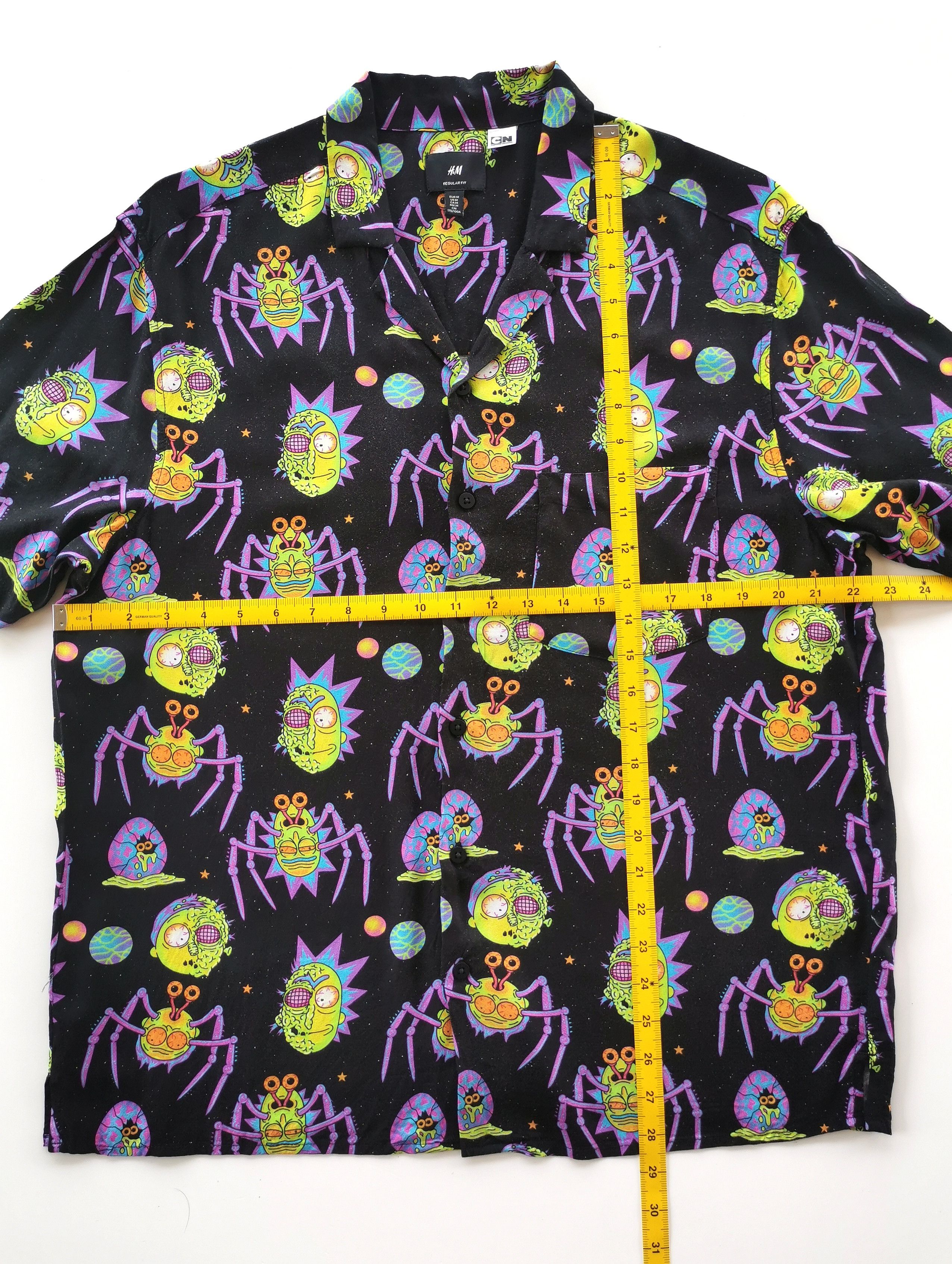 H&M Rick & Morty Hawaiian Open Collar Shirts Cartoon Network - 11