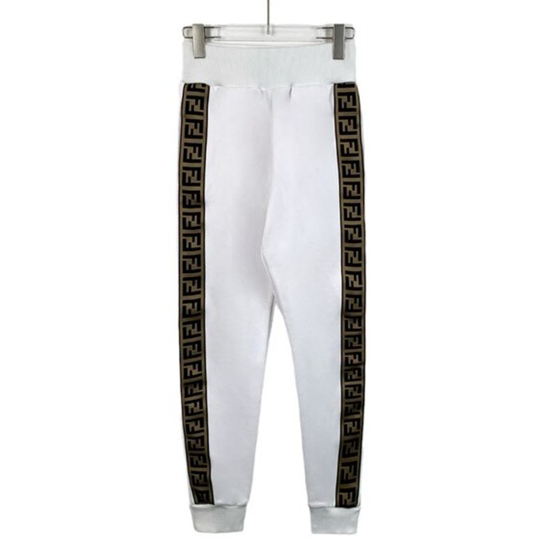 Fendi Womens High-Waisted Jogger Pants With Logo Taping - 1