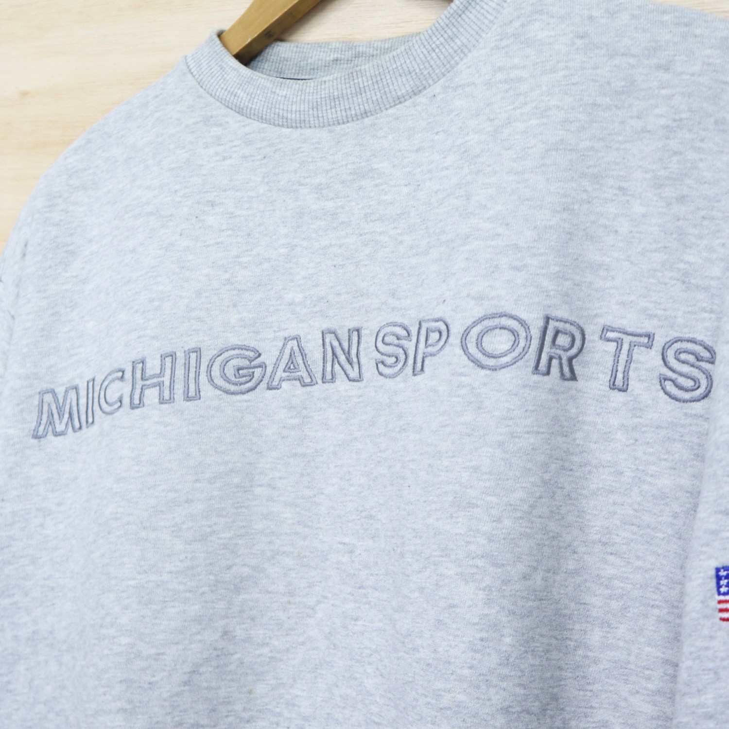 Vintage 90s Michigan Of University By MICHIGAN SPORTS Big Logo Embroidered Sweater Sweatshirt  - 2
