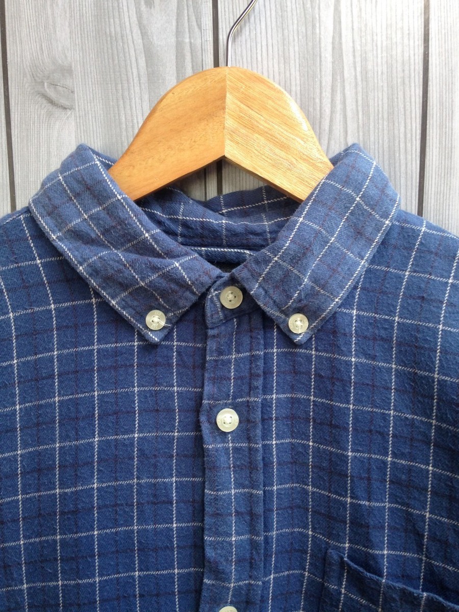 Flannel - Blue Long Sleeves Pocket Shirt Size Large - 5