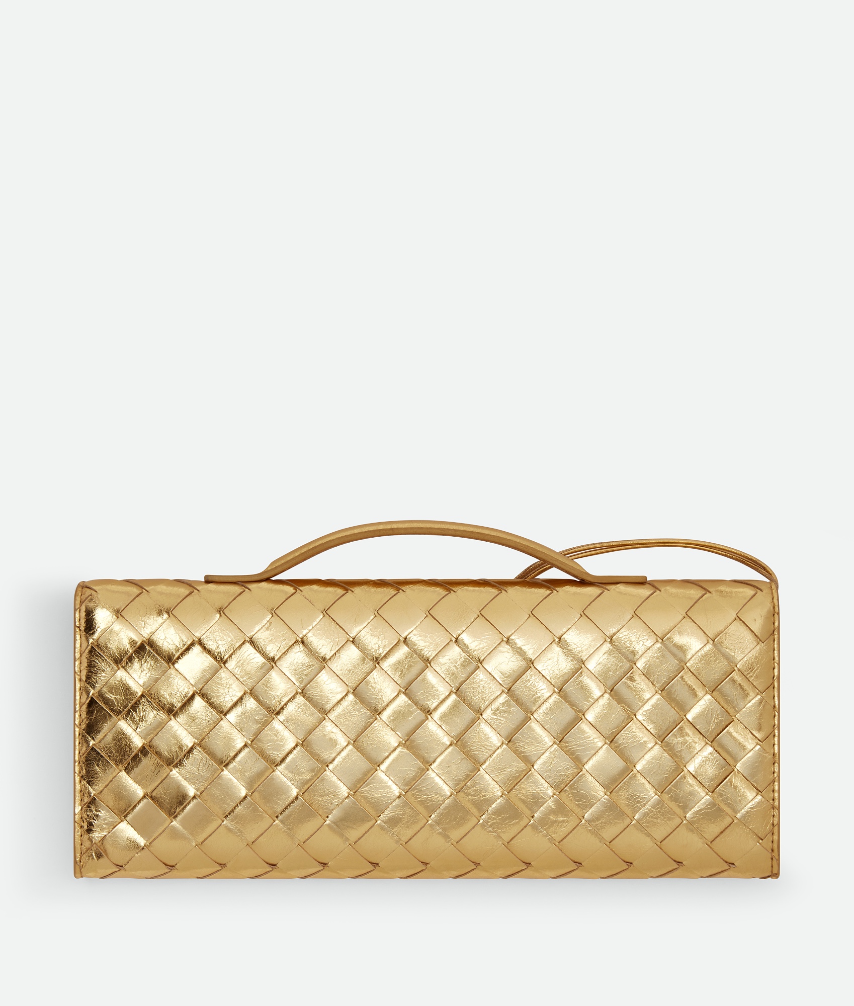Bottega Veneta Andiamo Long Clutch With Handle – Gold